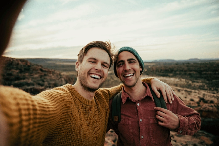 Alex and Josh, founders of Black Crag, on a hike together